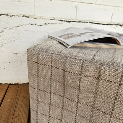 Linen Ottoman slipcover in custom size, natural cover Custom ikea linen cover cube slip cover for bench pouf sofa cover customsize