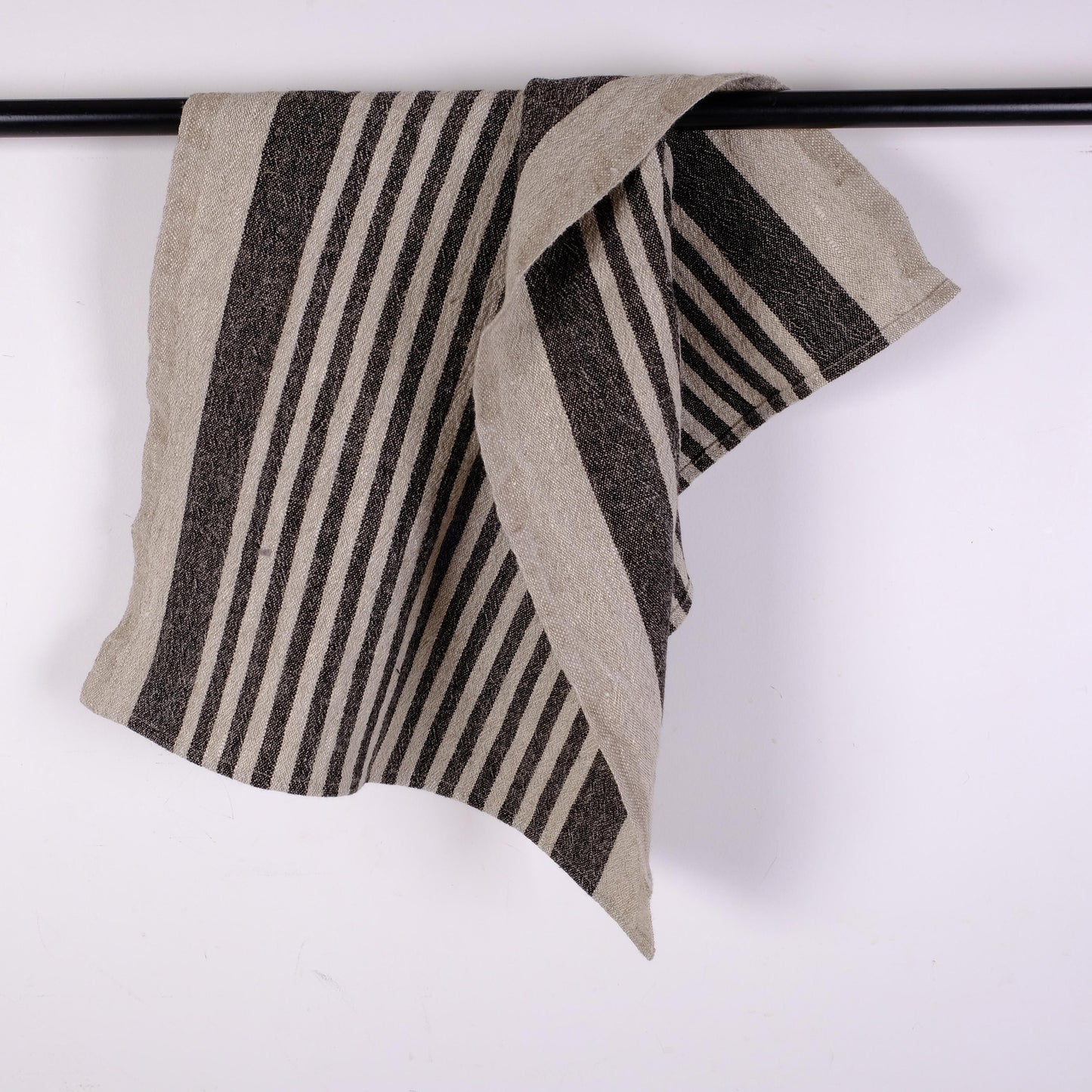 Stonewashed linen tea towel. STRIPEN  - heavy soft flax fabric. Linen hand towel. Natural kitchen towel. Linen towel. Dish towel.