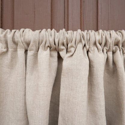 Custom size  Valance natural with laces, Farmhouse Pure linen window treatment, Living room Cafe Kitchen window panel, farmhouse curtains