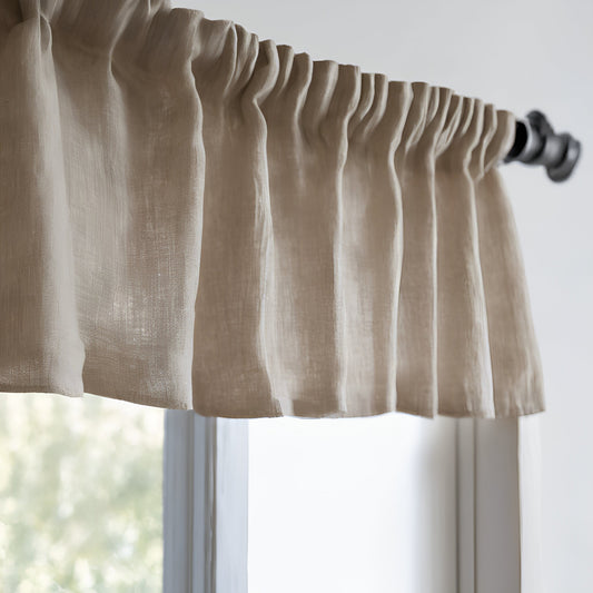 Curtains 100% Linen striped PREWASHED  - window panel. kitchen Living room farmhouse curtains. Grain Sack flax. Bedroom