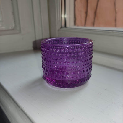 Iittala Kastehelmi amethyst - Tealight candleholder- candle holder -  Finnish glass design Vintage  - green white red yellow  - candleholder