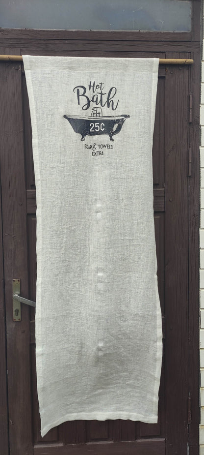 Hot Bath Bathroom Burlap Ivory  Curtain Valance, french farmhouse bathroom door curtains  in custom size