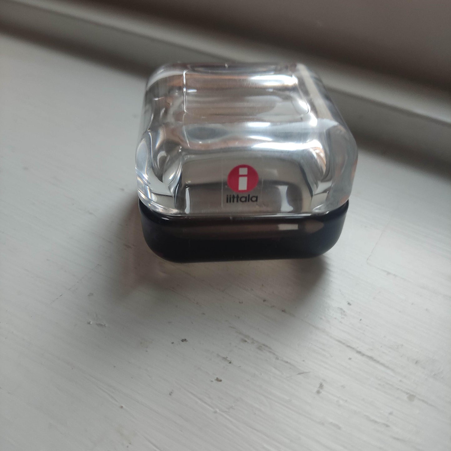 Iittala: VITRIINI Series -  Small Jewelry Box - clear brown glass jewelry box Finnish design Vintage