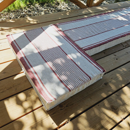 Bench cushion in linen in custom size,  natural Window seat cushions, Custom Chair seat pad with removable cover