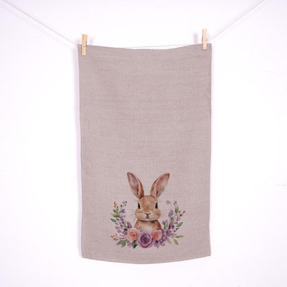 Easter basket kitchen Towel in linen - Easter eggs Hand Towels Tea - Farmhouse Floral Dish Towel - Kitchen Décor Eastern Kitchen Tea Towel