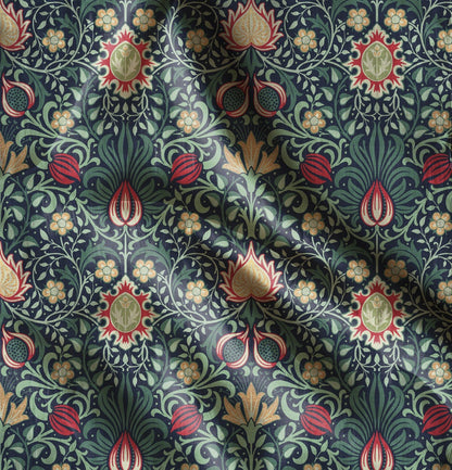 William Morris Curtain Panel Persian, Floral Botanical Blue Print  Curtain Panels,  Curtains for living room