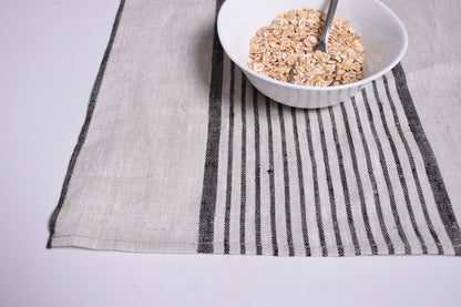 Linen runner - french sack linen.Rustic striped linen Cottage farmhouse coutry style linen. Stonewashed. 100% linen Burlap