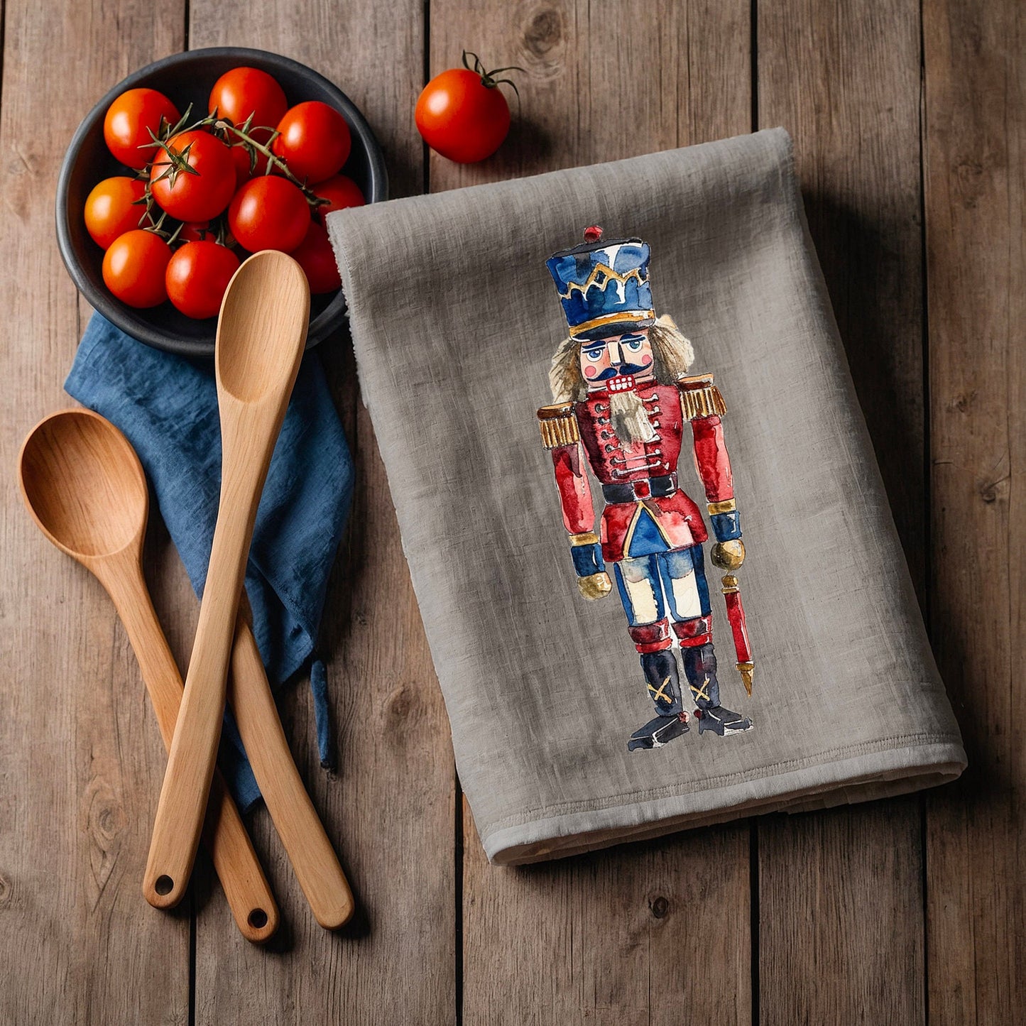 Nutcracker Tea Towel in linen, Christmas Hand Towels Tea, Nutcracker  Dish Towel, Holiday Kitchen Décor Tea Towel Gift