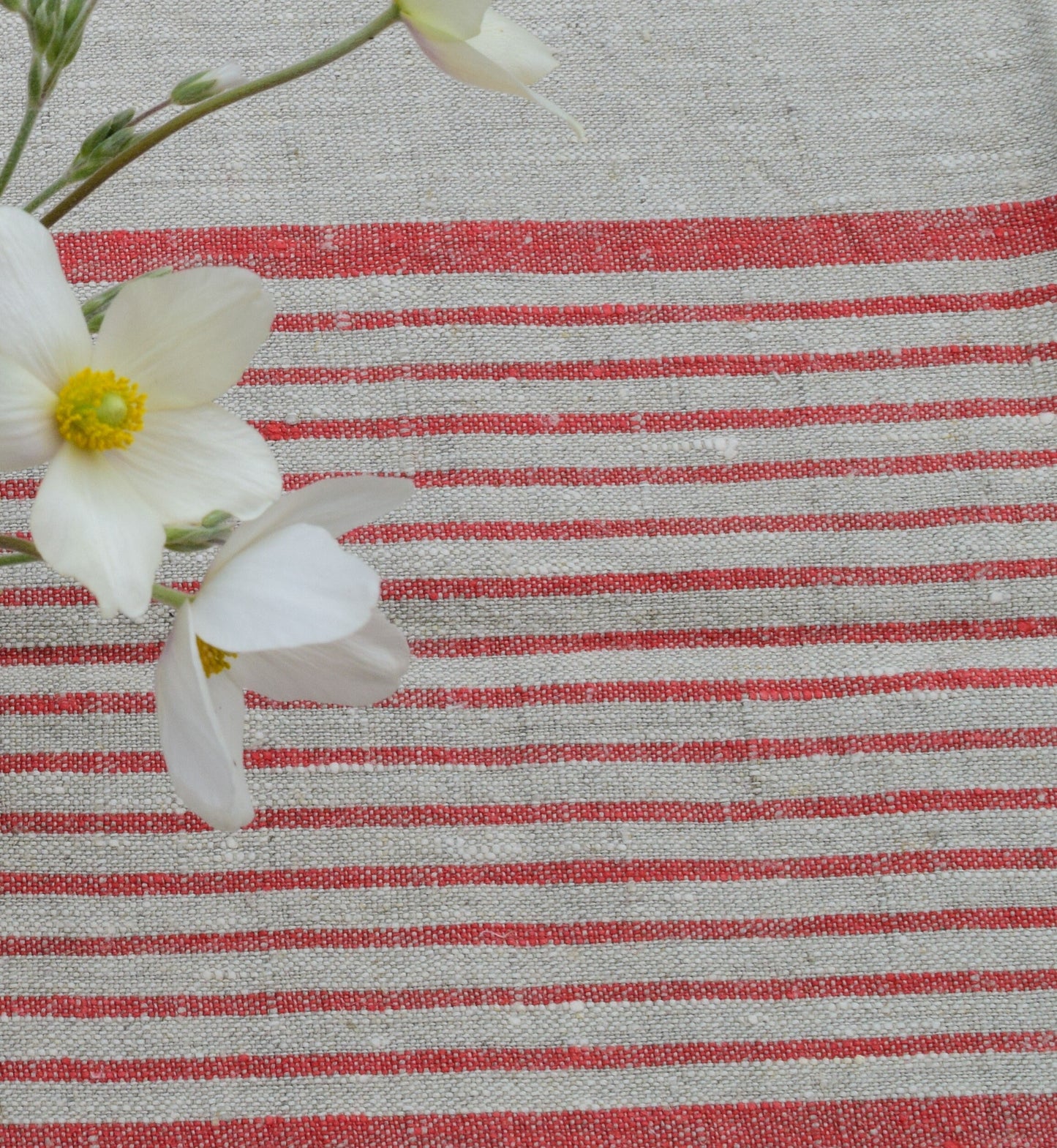 100% Linen tablecloth striped PREWASHED French table cloth, rustic rectangle square oval table, country style tablecloth Sack weave linen
