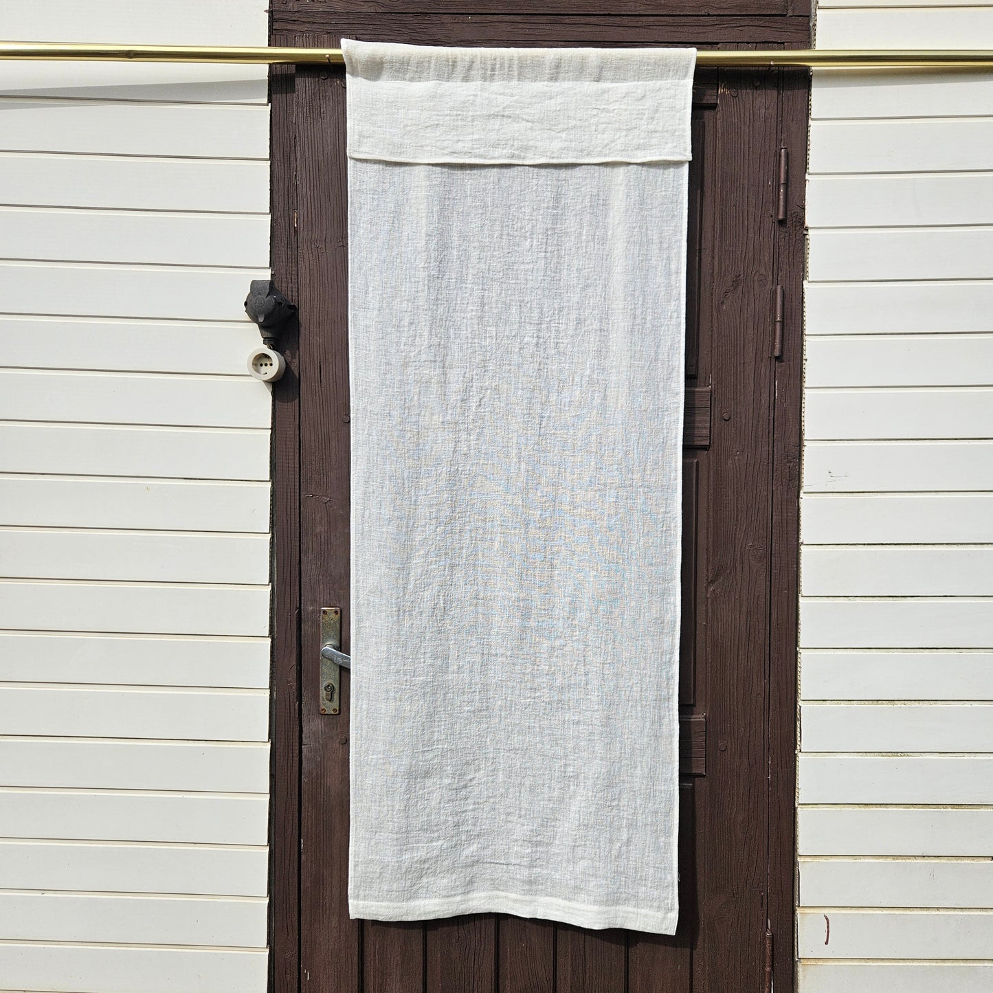 white French Door Curtain 1 Panel, white curtain panels for door window in linen