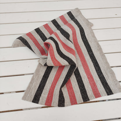 Linen towel Stonewashed STRIPEN  - heavy soft flax fabric hand towel, kitchen Dish towel in stripes