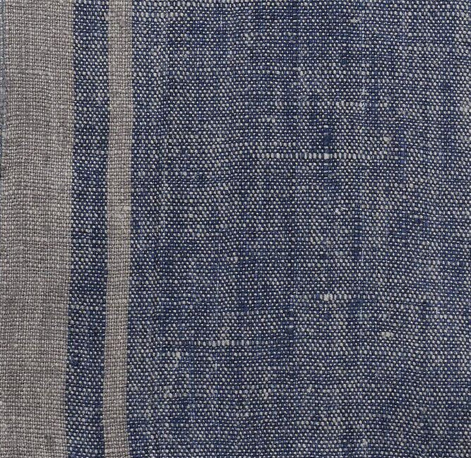 Linen napkins - French linen. Natural blue striped. Sack linen Cottage coutry style. Set of linen napkins. Stonewashed. Linen cloth napkins.