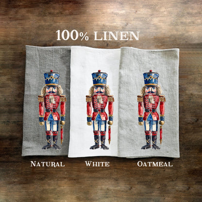Nutcracker Tea Towel in linen, Christmas Hand Towels Tea, Nutcracker  Dish Towel, Holiday Kitchen Décor Tea Towel