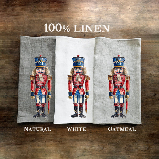 Nutcracker Tea Towel in linen, Christmas Hand Towels Tea, Nutcracker  Dish Towel, Holiday Kitchen Décor Tea Towel