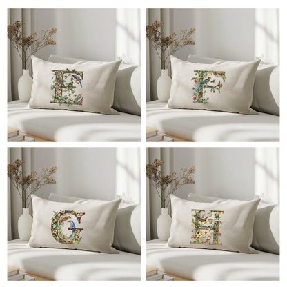 Monogram linen pillowcase Standard, queen, king, body, euro sham custom size pillow cover. Pure linen luxury cushion cover with Monogram