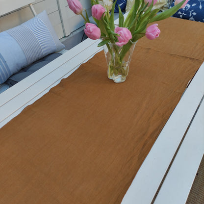 Linen runner - Stonewashed. CUSTOM size - 100% flax - white, natur , blue, black yellow, green