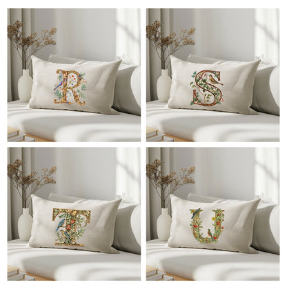 Monogram linen pillowcase Standard, queen, king, body, euro sham custom size pillow cover. Pure linen luxury cushion cover with Monogram
