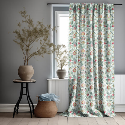 William Morris Curtain Panel Persian, Floral Botanical Blue Print  Curtain Panels,  Curtains for living room