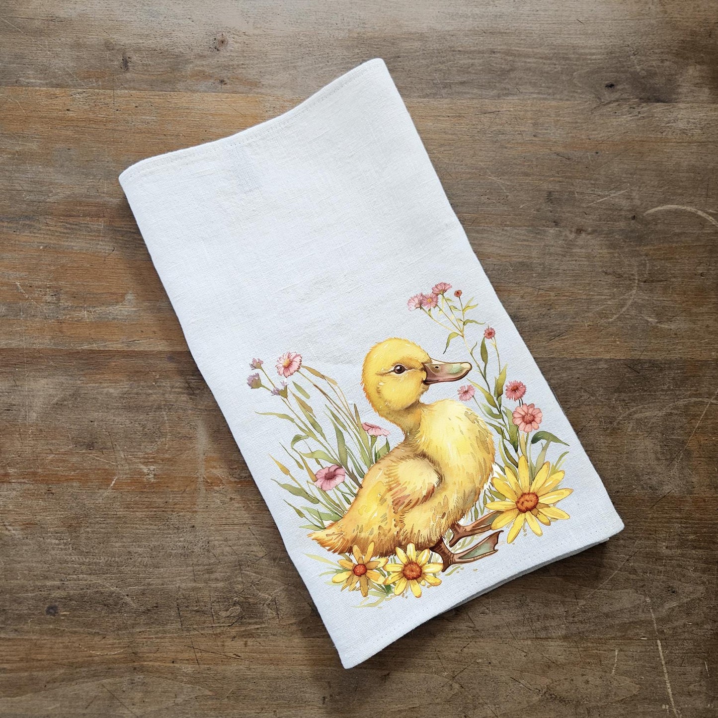 Duck Tea Towel in linen, Farm hand Towels Tea in linen, pets Dish Towel  Kitchen Décor Tea Towel in linen
