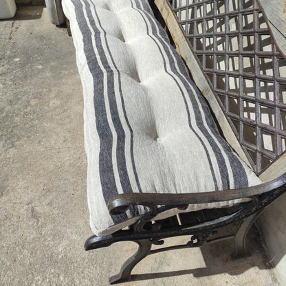 Bench cushion in custom size in grain sack linen,  Window seat cushions, Handmade mudroom Cushion, Built-In Seating Kitchen Cushion