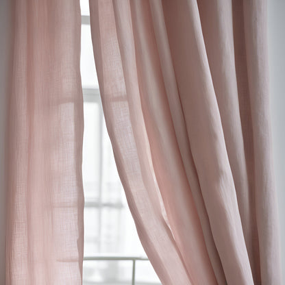 Sheer Linen Curtains, 100% linen Extra Long Curtains, Linen Curtains with rod pocket, mustard PREWASHED Sheer window panel