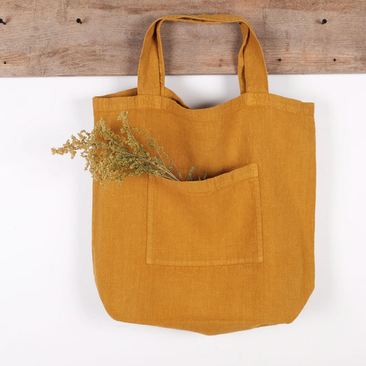 Linen tote bag - shopping bag - custom color- shoulder bag - Organic