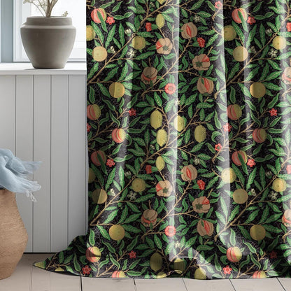 William Morris Curtain pomegranate  Floral Botanical Blue Print Curtain Panels,  Curtains for living room