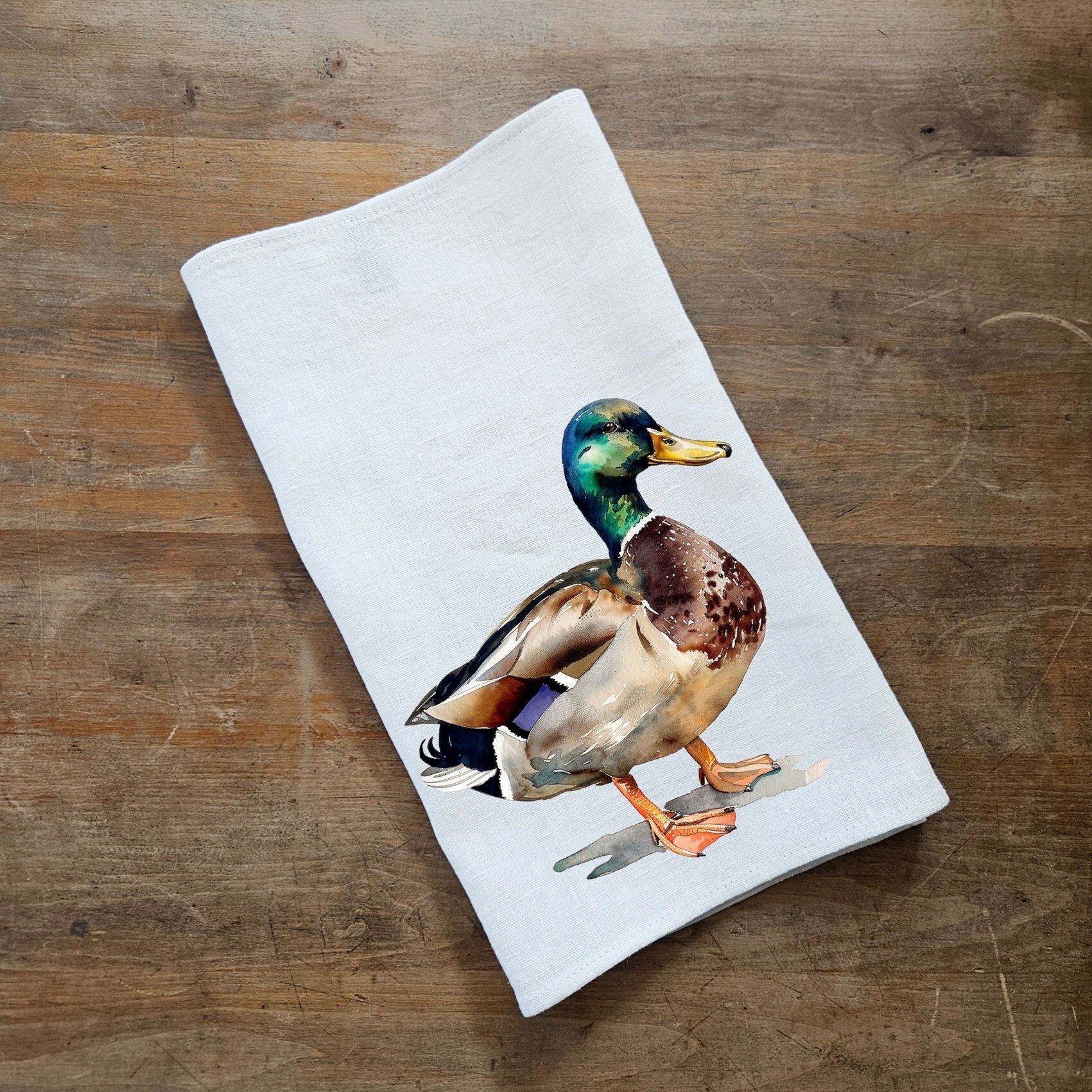 Duck Tea Towel in linen, Farm hand Towels Tea in linen,  pets Dish Towel  Kitchen Décor Tea Towel in linen