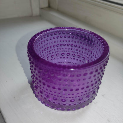 Iittala Kastehelmi amethyst - Tealight candleholder- candle holder -  Finnish glass design Vintage  - green white red yellow  - candleholder