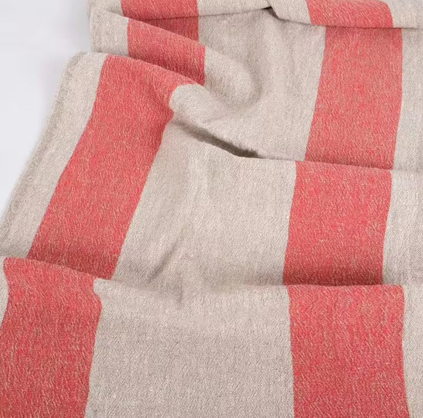 Linen napkins Ticking Set of 2 4 6 8  -  100% linen Dinner Napkins Custom Size Everyday Party Wedding Hostess Gift Housewarming