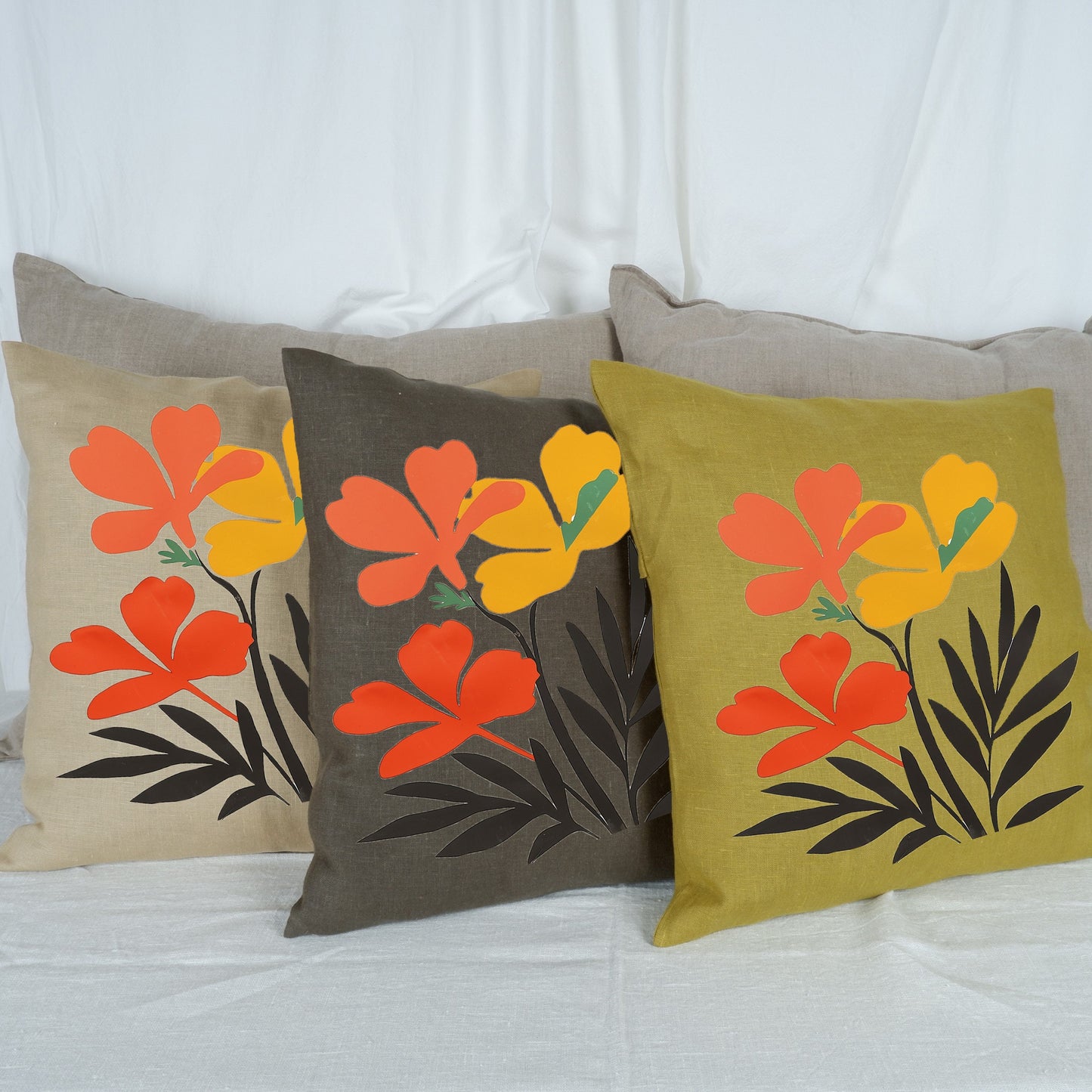 SALE LINEN Cushion cover Modern Contemporary art, decorative linen pillow cover , Boho Summer decor Cushion Housewarming Gift