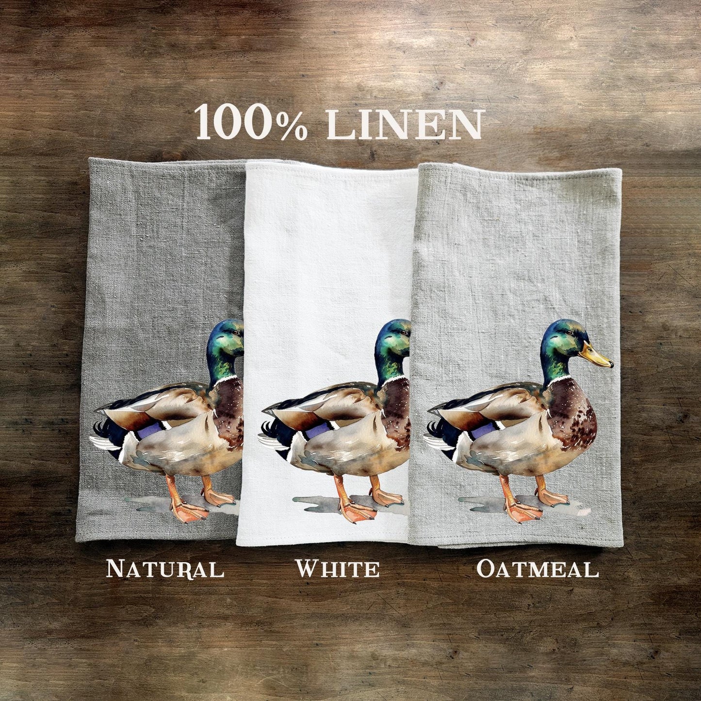 Duck Tea Towel in linen, Farm hand Towels Tea in linen, pets Dish Towel  Kitchen Décor Tea Towel in linen