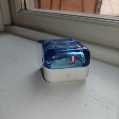 Iittala: VITRIINI Series -  Small Large  Jewelry Box - blue glass with plastic bottom