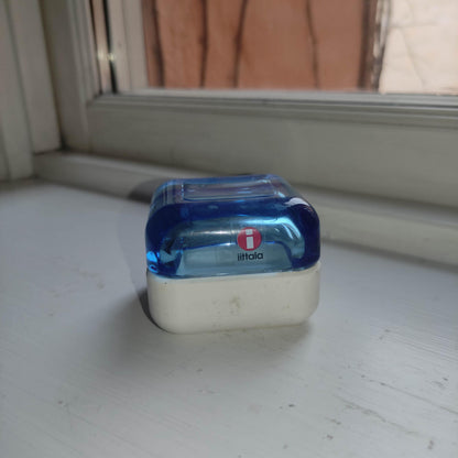 Iittala: VITRIINI Series -  Small Large  Jewelry Box - blue glass with plastic bottom