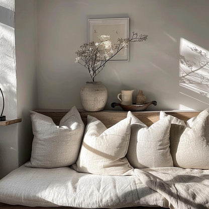 linen pillow cases in natural linen,