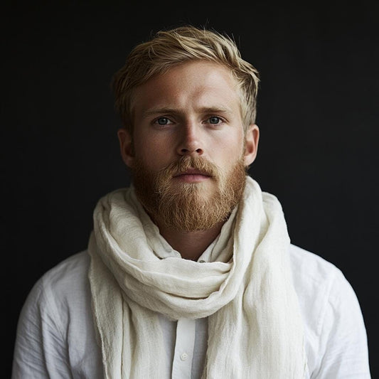 Linen Scarf in white or others 40 colors, undyed organic pure linen scarf unisex. Gift for friend husband lover son callegue father