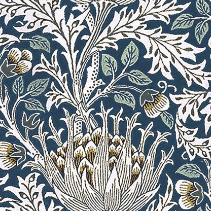 Linen foral tablecloth with ARTICHOKE -W william Morris green floral tablecloth - arts and crafts movement tablecloth Victorian style
