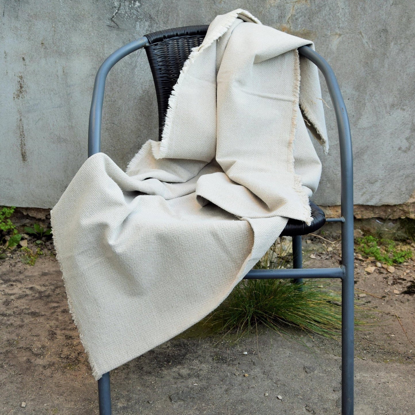 Stonewashed White grey Natural Blancket Bedspread Bed Cover  Throw Alwayslovelinen 100% Linen Lovelinen