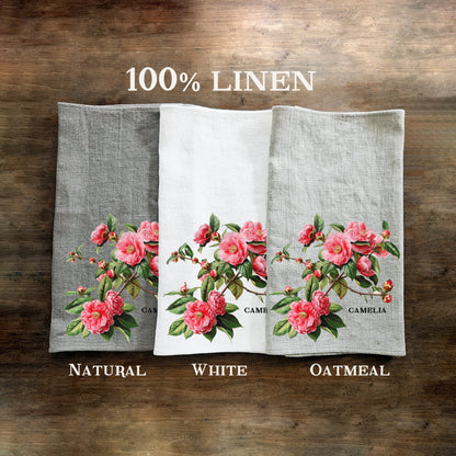 foxglove floral Tea Towel in linen, Botanical Hand Towels Tea in linen, purple flowers linen  Dish Towel  Kitchen Décor Tea Towel in linen