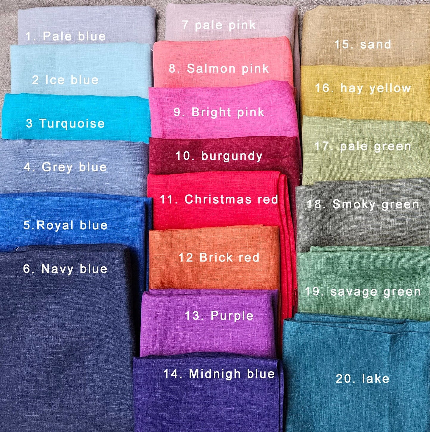 Linen Scarf in pale blue or others 40 colors - Unisex for men or women