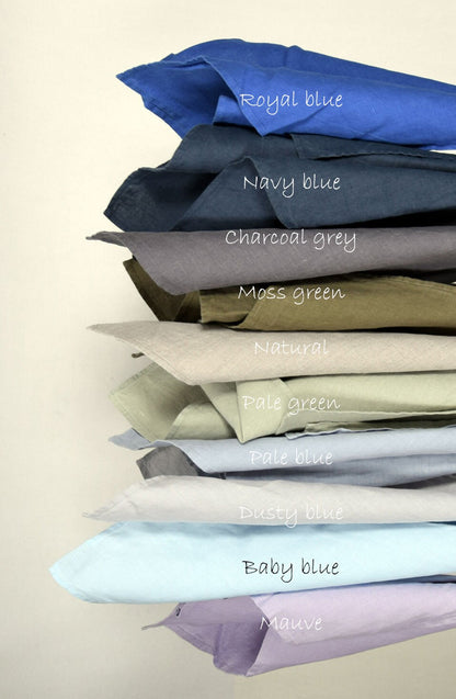 100% Linen tablecloth small squares PREWASHED table cloth rustic rectangle square oval grey black country style Flax