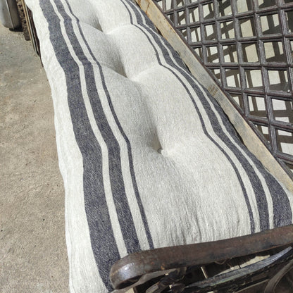 Bench cushion in custom size in grain sack linen,  Window seat cushions, Handmade mudroom Cushion, Built-In Seating Kitchen Cushion