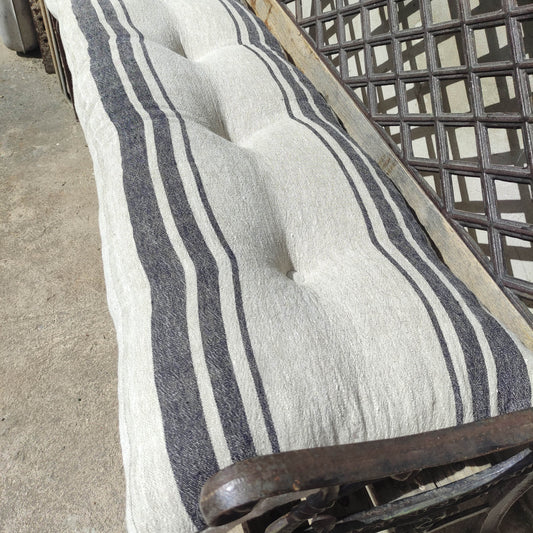 Bench cushion in custom size in grain sack linen,  Window seat cushions, Handmade mudroom Cushion, Built-In Seating Kitchen Cushion