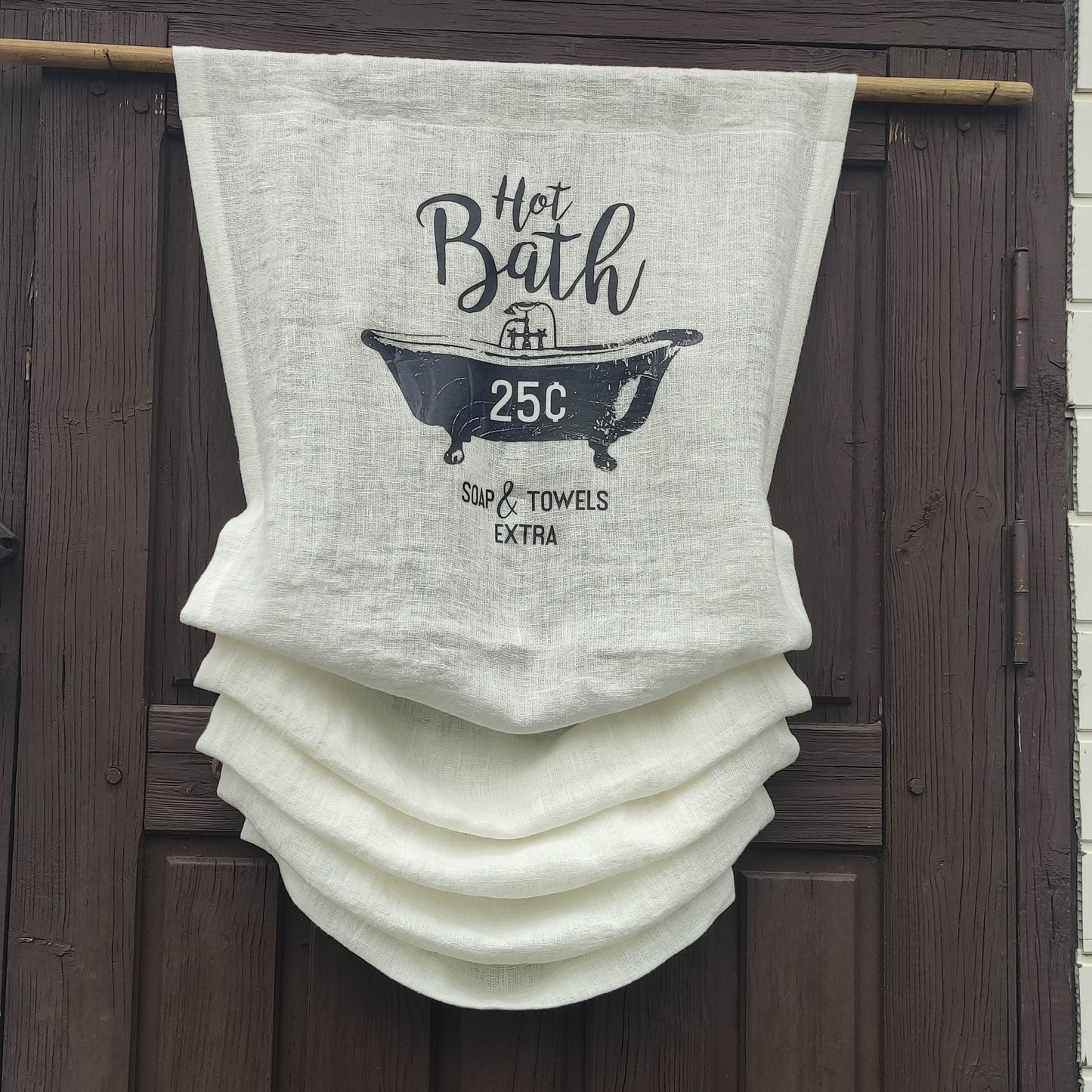 Hot Bath Bathroom Burlap Ivory  Curtain Valance, french farmhouse bathroom door curtains  in custom size