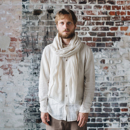 Linen Scarf in blue or others 40 colors, undyed organic pure linen scarf unisex. Gift ideas Pure linen Natural flax