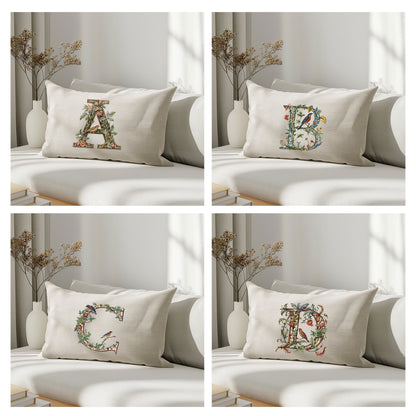 Monogram linen pillowcase Standard, queen, king, body, euro sham custom size pillow cover. Pure linen luxury cushion cover with Monogram