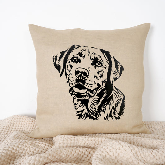 SALE LINEN Cushion cover in sand dog , decorative linen pillow cover  cushion