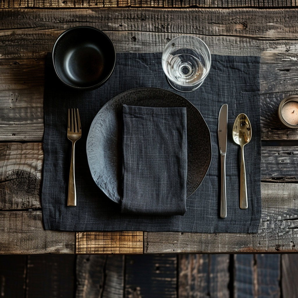 Linen placemats in blue, Washable linen placemats, Natural linen placemats for Holiday table decor, Handmade placemats, Placemats set