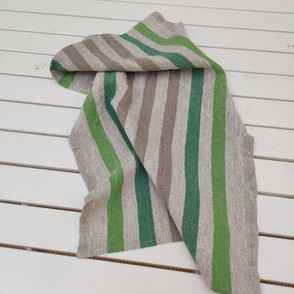 Linen towel Stonewashed STRIPEN  - heavy soft flax fabric hand towel, kitchen Dish towel in stripes