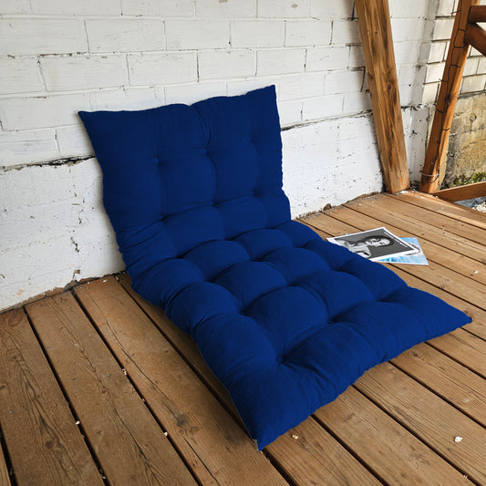 Bench cushion in navy blueF linen,  floor cushion in Custom size, shikibuton thick mat Shiki futon filled organic fiber filler